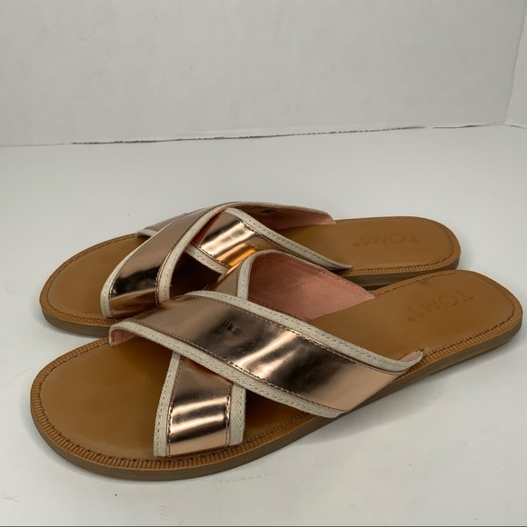 Toms Women's Rose Gold and Tan Sandals - Picture 3 of 9